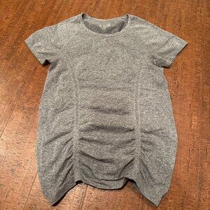 Athleta Women’s Medium Gray Fastest Track Shirt Ruched Tee